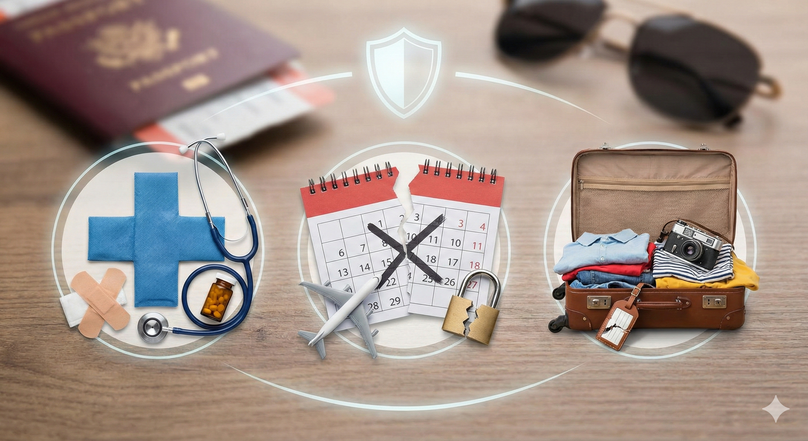 Vrste kritja potovalnega zavarovanja - zdravje, odpoved, prtljaga